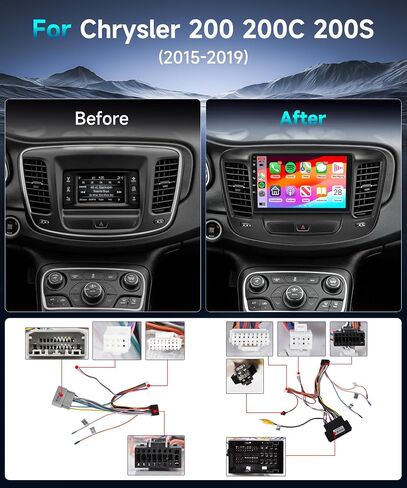 2G 64G for Chrysler 200 200C 200S 2015-2019 Car Radio Stereo Replacement with Wireless Carplay Android Auto 9inch 1080P Touchscreen with Bluetooth 28UIs RDS FM Radio Mirror Link AHD Backup Camera in Saudi Arabia