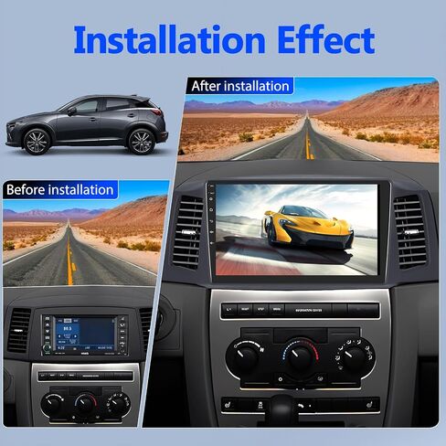 [4+64G] 8-Core Android 13 Car Stereo for Jeep Grand Cherokee 2004-2007 with Apple Carplay&Android Auto,10.1 Inch Car Radio with Mirror Link Bluetooth FM/RDS WiFi GPS SWC Dual USB+AHD Backup Camera in Saudi Arabia