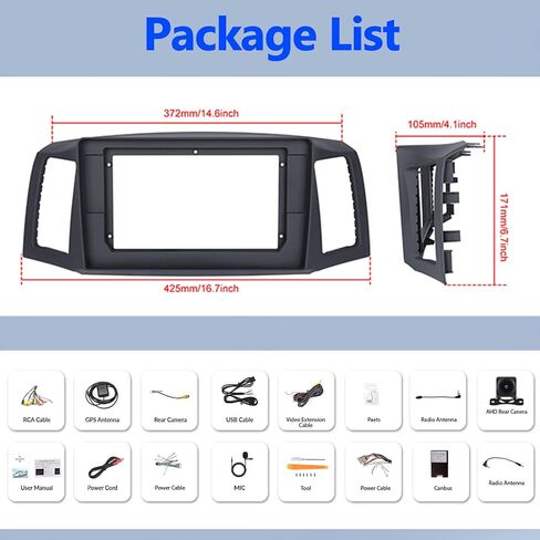 [4+64G] 8-Core Android 13 Car Stereo for Jeep Grand Cherokee 2004-2007 with Apple Carplay&Android Auto,10.1 Inch Car Radio with Mirror Link Bluetooth FM/RDS WiFi GPS SWC Dual USB+AHD Backup Camera in Saudi Arabia