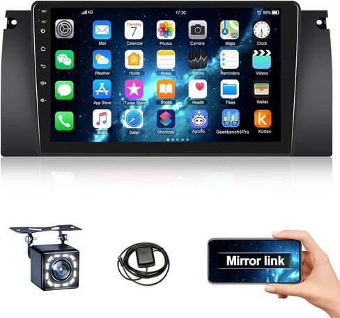 1+32GB Android Car Stereo for BMW X5 E39 M5 E38 E53 5 Series (1996-2003) 9 Inch HD Touch Screen Bluetooth Car Radio with GPS Navigation WiFi Backup Camera FM/RDS Audio Receivers Support Mirror Link in Saudi Arabia