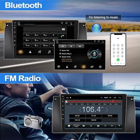 1+32GB Android Car Stereo for BMW X5 E39 M5 E38 E53 5 Series (1996-2003) 9 Inch HD Touch Screen Bluetooth Car Radio with GPS Navigation WiFi Backup Camera FM/RDS Audio Receivers Support Mirror Link in Saudi Arabia