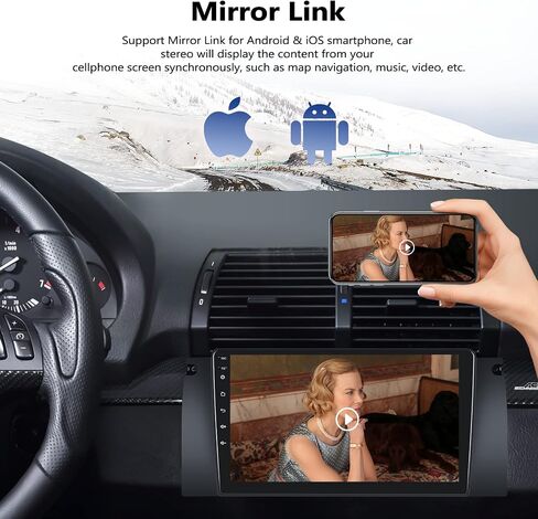 1+32GB Android Car Stereo for BMW X5 E39 M5 E38 E53 5 Series (1996-2003) 9 Inch HD Touch Screen Bluetooth Car Radio with GPS Navigation WiFi Backup Camera FM/RDS Audio Receivers Support Mirror Link in Saudi Arabia