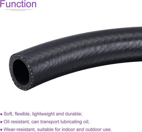 DMiotech 14mm ID 21mm OD 5ft Fuel Line Hose Rubber Fuel System Engine Hose Black for Gas, Diesel, Fuel, Engine Oil, Hydraulic in Saudi Arabia