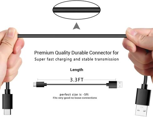 USB C Charger Charging Cable Cord for Sony WH-1000XM4 WH-1000XM5 WF-1000XM4 WH-1000XM3 WH-XB700 WI-C100 C200 310 WH-XB900N WI-XB400 WH-CH510 WH-H910N WH-H810 WF-SP900 SBH24 WF-C500 Headphones Earbuds in Saudi Arabia