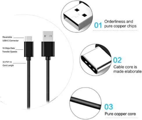 USB C Charger Charging Cable Cord for Sony WH-1000XM4 WH-1000XM5 WF-1000XM4 WH-1000XM3 WH-XB700 WI-C100 C200 310 WH-XB900N WI-XB400 WH-CH510 WH-H910N WH-H810 WF-SP900 SBH24 WF-C500 Headphones Earbuds in Saudi Arabia