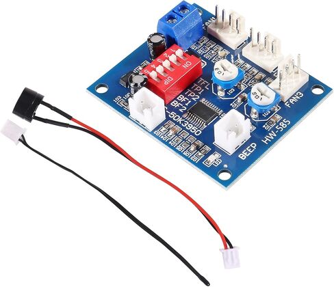 2 قطعة DC12V 4-Wire PWM PC مروحة التحكم في درجة الحرارة Manumotive وحدة تحكم سرعة المروحة وحدة المعالجة المركزية إنذار درجة الحرارة العالية مع الجرس مع NTC 3950 الثرمستور in Saudi Arabia