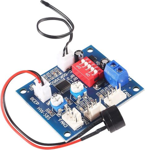 2 قطعة DC12V 4-Wire PWM PC مروحة التحكم في درجة الحرارة Manumotive وحدة تحكم سرعة المروحة وحدة المعالجة المركزية إنذار درجة الحرارة العالية مع الجرس مع NTC 3950 الثرمستور in Saudi Arabia