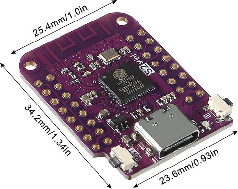5PCS ESP32 S2 Mini S2 Mini V1.0.0 WiFi Board Based ESP32-S2FN4R2 ESP32-S2 4MB Flash Type-C Connection Compatible with MicroPython in Saudi Arabia