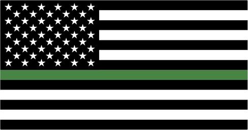 Thin Green Line Sticker - Military American Flag Decal for Cars & Windows - Support Veterans, Park Rangers, Border Patrol - Made in The USA (5.9 x 3.3 inches) - Green Line Tattered Flag in Saudi Arabia