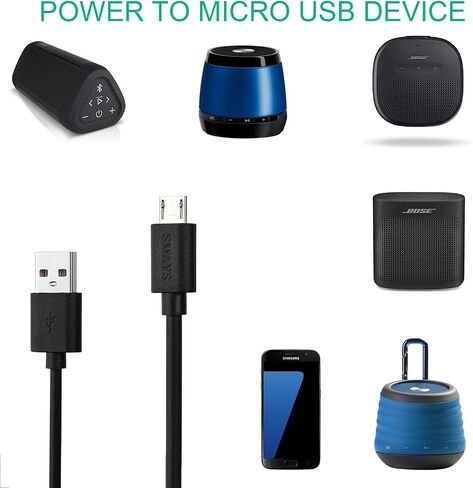 استبدال سلك الشاحن لمكبرات الصوت بلوتوث Bugani وBose DOSS JBL Jam - كابل Micro USB 2-Pack in Saudi Arabia