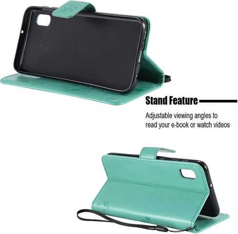 for Samsung Galaxy A10e Wallet Case Screen Protector,Galaxy A10e PU Leather Protective Case Emboss Love Tree Cat Folio Magnetic Card Holder Kickstand Flip Case for Samsung Galaxy A10e Light Purple in Kuwait