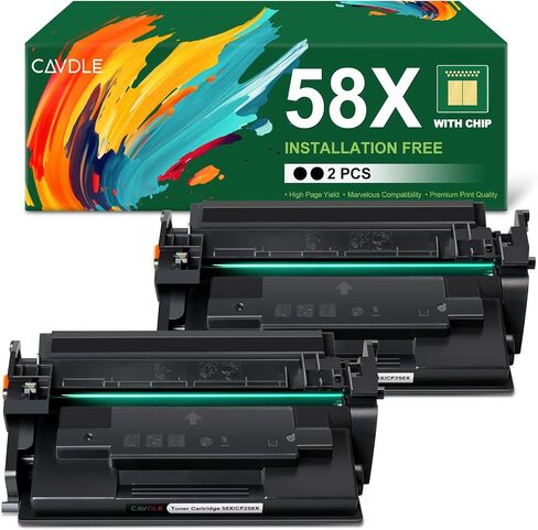 58A CF258A M404n Toner Cartridge Black 2-Pack (with Chip) Compatible for HP 58A CF258A 58X CF258X Pro M404dn M404n M404dw MFP M428fdw M428dw M428fdn M404 M428 M406 M430 Toner Printer in Saudi Arabia