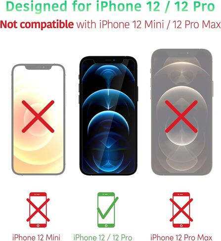 واقي شاشة من الزجاج المقوى الفاخر من TALK WORKS لهاتف iPhone 12/12 Pro وIPhone 13/13 Pro وIPhone 14 - يتضمن صينية التثبيت، مضاد للوهج، مقاوم للتشقق، رفيع للغاية (عبوة من 3 قطع) in Saudi Arabia