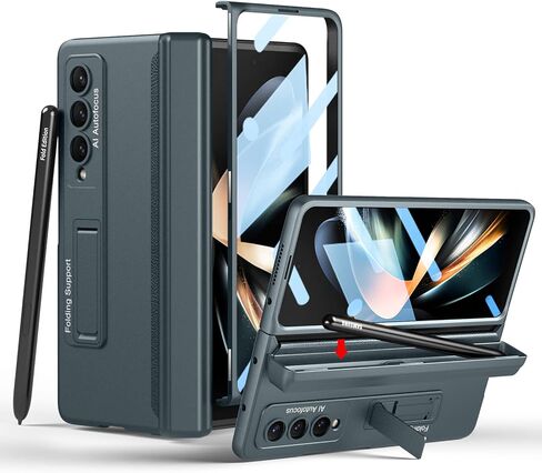 for Samsung Galaxy Z Fold 6 Case with New Slim S Pen (2024) Holder & Generic Stylus, Screen Protector, Hinge Protection & Camera Protection, Thin & Slim Stand Cover 5G 2024, Black in Saudi Arabia