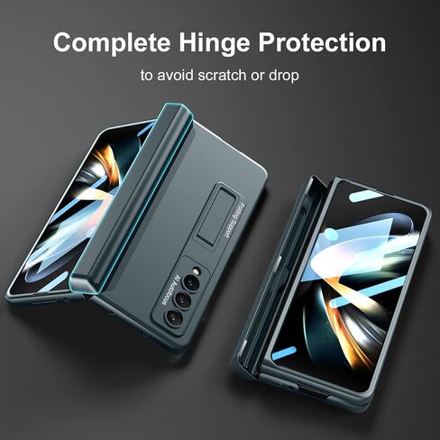 for Samsung Galaxy Z Fold 6 Case with New Slim S Pen (2024) Holder & Generic Stylus, Screen Protector, Hinge Protection & Camera Protection, Thin & Slim Stand Cover 5G 2024, Black in Saudi Arabia