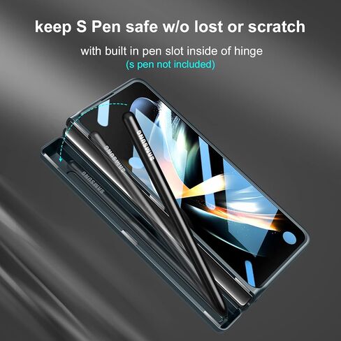 for Samsung Galaxy Z Fold 6 Case with New Slim S Pen (2024) Holder & Generic Stylus, Screen Protector, Hinge Protection & Camera Protection, Thin & Slim Stand Cover 5G 2024, Black in Saudi Arabia