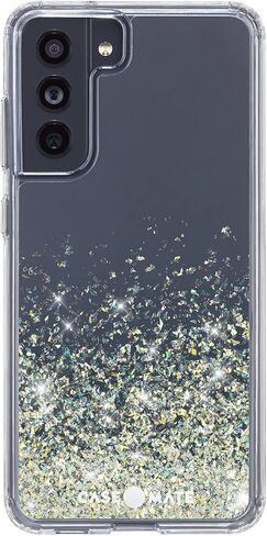 حافظة Case-Mate لهاتف Samsung Galaxy S21 FE 5G - Twinkle Stardust مع حماية من السقوط بطول 10 أقدام وشحن لاسلكي - حافظة لامعة فاخرة لهاتف Samsung Galaxy S21 FE 5G - ممتصة للصدمات، تقنية مضادة للخدش in Kuwait