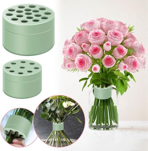 2pcs Spiral Ikebana Stem Holder, Spiral Stem Holder for Vases, Spiral Flower Stem Holder, 2024 Spiral Ikebana Stem Holder Ring, Spiral DIY Bouquet Twister Flower Arrangement Holder (2pcs Clear, S+L) in Saudi Arabia