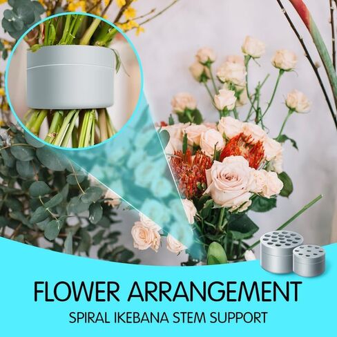 2pcs Spiral Ikebana Stem Holder, Spiral Stem Holder for Vases, Spiral Flower Stem Holder, 2024 Spiral Ikebana Stem Holder Ring, Spiral DIY Bouquet Twister Flower Arrangement Holder (2pcs Clear, S+L) in Saudi Arabia