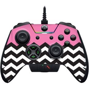 MightySkins Skin Compatible with Razer Wolverine Ultimate - Pink Chevron | Protective, Durable, and Unique Vinyl Decal wrap Cover | Easy to Apply, Remove, and Change Styles | Made in The USA