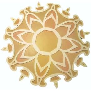 DIY MDF Readymade Round Diya Designer Rangoli Mat Easy to Use Rangoli Template Easy to Fill Wooden MDF Rangoli Boards for Indian Traditional Festival of Colours (Size :- 12 Inches Diameter)