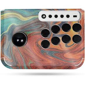 Glossy Glitter Gaming Skin Compatible with Hori Fighting Stick Mini (PS5, PS4, PC) - Lava Water - Premium 3M Vinyl Protective Wrap Decal Cover - Easy to Apply | Crafted in The USA by MightySkins