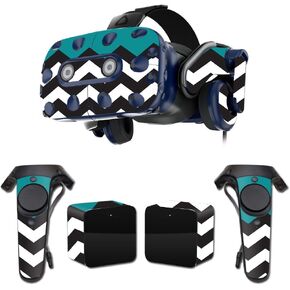 MightySkins Skin Compatible with HTC Vive Pro VR Headset - Teal Chevron | Protective, Durable, and Unique Vinyl Decal wrap Cover | Easy to Apply, Remove, and Change Styles | Made in The USA