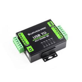 Industrial Isolated USB to 4-Ch RS485 Converter with CH344L Chip, Multi Protection Circuits, Wall-Mount & Rail-Mount Support, Compatible with Linux, Android, Windows 11/10 / 8.1/8 / 7, etc.