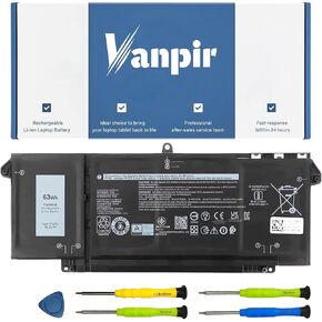 7FMXV 63Wh Laptop Battery Replacement for Dell Latitude 7320 5320 7420 7520 Series TN2GY 9JM71 727CG CN-0727CG 15.2V 3941mAh