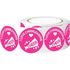 Cheerleading Stickers,Cheer Labels for Water Bottle Laptop Car Phone,2 Inch,250 Pcs Per Pack