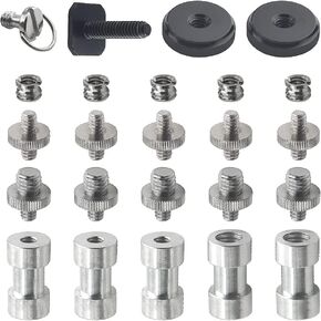 Camera Mount Screw Adapter 22Pack 1/4 Inch and 3/8 Inch Camera Screws Tripod Threaded Screws Adapter Camera Screw Mount Set for Camera Tripod Mono-pod Flash Light