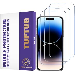 Tempered Glass Screen Protector for iPhone 14 Pro (3 Pack) -- Toughened Glass Protective Cover for 6.1-inch Apple iPhones -- [Ultra Clear] [Case Friendly] [Easy Install] [No Bubbles] [Anti