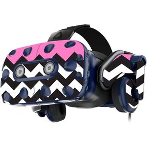 MightySkins Skin Compatible with HTC Vive Pro VR Headset - Pink Chevron | Protective, Durable, and Unique Vinyl Decal wrap Cover | Easy to Apply, Remove, and Change Styles | Made in The USA
