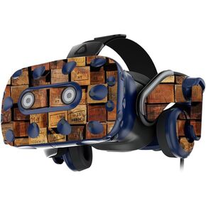 MightySkins Skin Compatible with HTC Vive Pro VR Headset - Stacked Wood | Protective, Durable, and Unique Vinyl Decal wrap Cover | Easy to Apply, Remove, and Change Styles | Made in The USA