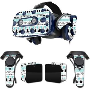 MightySkins Skin Compatible with HTC Vive Pro VR Headset - Turquoise Tribal | Protective, Durable, and Unique Vinyl Decal wrap Cover | Easy to Apply, Remove, and Change Styles | Made in The USA