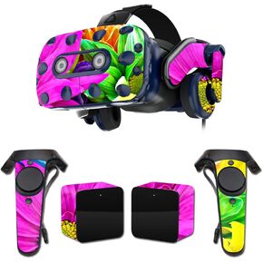 MightySkins Skin Compatible with HTC Vive Pro VR Headset - Colorful Flowers | Protective, Durable, and Unique Vinyl Decal wrap Cover | Easy to Apply, Remove, and Change Styles | Made in The USA