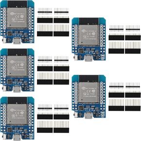 2PCS D1 Mini NodeMCU ESP32 ESP-WROOM-32 WLAN WiFi Bluetooth IoT Development Board 5V Compatible for Arduino