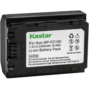Kastar 2-Pack Battery Replacement for Sony NP-FZ100 NPFZ100 Battery, Sony BC-QZ1 Sony NPA-MQZ1K Charger, Sony Alpha α9 α9R α9S α9 II α7III α7R III α7C a6600 α1 Alpha 1, Sony VG-C3EM Battery Grip