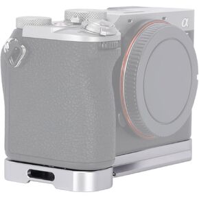 NICEYRIG Bottom Mount Plate for Sony A7C II / A7CR, (Silver) Camera Base Plate with Built-in Quick-Release Plate for ARCA, Strap Slot, 1/4’’ Thread - 589