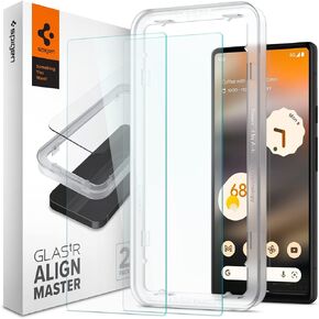 Spigen Tempered Glass Screen Protector [GlasTR AlignMaster] designed for Pixel 8a [Case Friendly] - 2 Pack