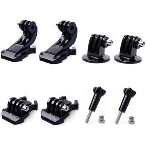 2 Buckle Base +2 J-Hook +2 Tripod Mount Adapter +2 Thumbscrew for GoPro 11/10/9/8/7/6/5 Black,Session 5/4 Action Cameras