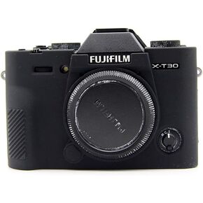 X-T30 Case, BolinUS Fullbody Ultra-Thin Lightweight Rubber Soft Silicone Housing Case Bag Cover for Fujifilm Fuji X-T30 XT30 (Black)