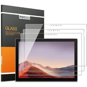 Megoo [3 Pack] Screen Protector for New Surface Pro 7 Plus/Surface Pro 7, Ultra Clear/High Response/Tempered Glass, Compatible for Microsoft Surface Pro 7 12.3 Inch (2019 Release)