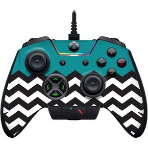MightySkins Skin Compatible with Razer Wolverine Ultimate - Teal Chevron | Protective, Durable, and Unique Vinyl Decal wrap Cover | Easy to Apply, Remove, and Change Styles | Made in The USA