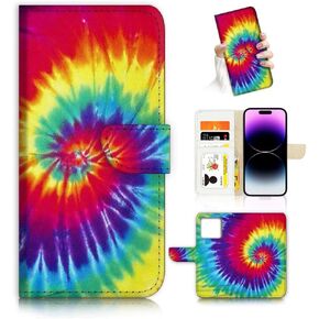 for iPhone 14 Pro, Art Designed Flip Wallet Style Cover Case Fancy Flower Full Body Protection AD003 (#24880 White Marble Flower i14pro)