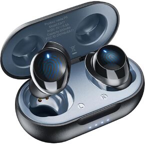 Bluetooth Wireless Earbuds, IPX6 Waterproof in Ear Headphones with Built-in Microphone, Long-Range Connection Ear Buds, Lightweight Headset Compatible with Android and iOS.