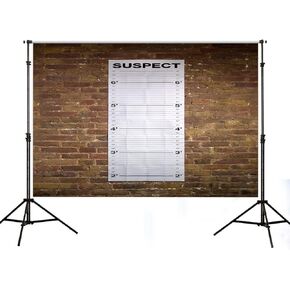 Police Lineup Backdrop Height Chart Mugshot Suspect Wall Photography Background Vinyl 5x7ft Wanted by Police Murder Mystery Party Background Photo Shoot Props BJLSPH1830