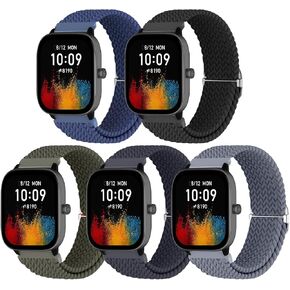 5 قطع من الأربطة لـ Amazfit GTS 4/GTS 4 Mini/GTS/GTS 2/GTS 2e/GTS 2 mini، أساور معصم مضفرة مرنة قابلة للتعديل مقاس 20 مم لـ Amazfit Bip 3 Pro/ Bip 3/Bip U Pro/Bip Lite/ Bip S/Bip إس لايت/بيب يو in Kuwait