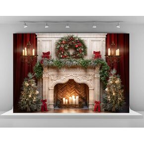 Kate 7x5ft Christmas Tree s Backdrops for Photography Xmas Candle Fireplace Background Baby Boys Girls Celebrate Holiday Party Portrait Studio Backdrop