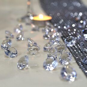130 PCS Acrylic Diamonds Fake Crystal Gems 2 Size Mixed for Swimming Pool Pirate Treasure Box Hunt Jewels,also Wedding Party Decor Table Scatters,Colored Vase Fillers